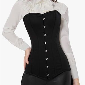 Charmian 26 Steel Boned Black Long Torso Training Corset